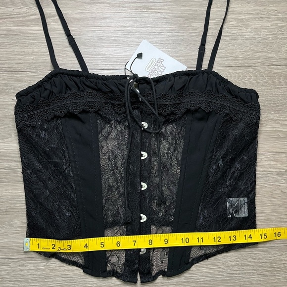 Princess Polly Black Lace Corset Top NWT Y2K Goth Style size M - Picture 6 of 7